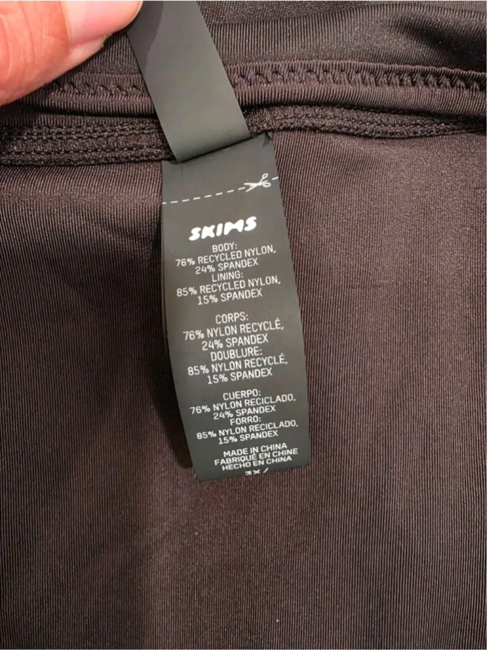 SKIMS Zip Front High Neck One Piece Swimsuit Black 3X Recycled Nylon NWOT - Picture 4 of 8